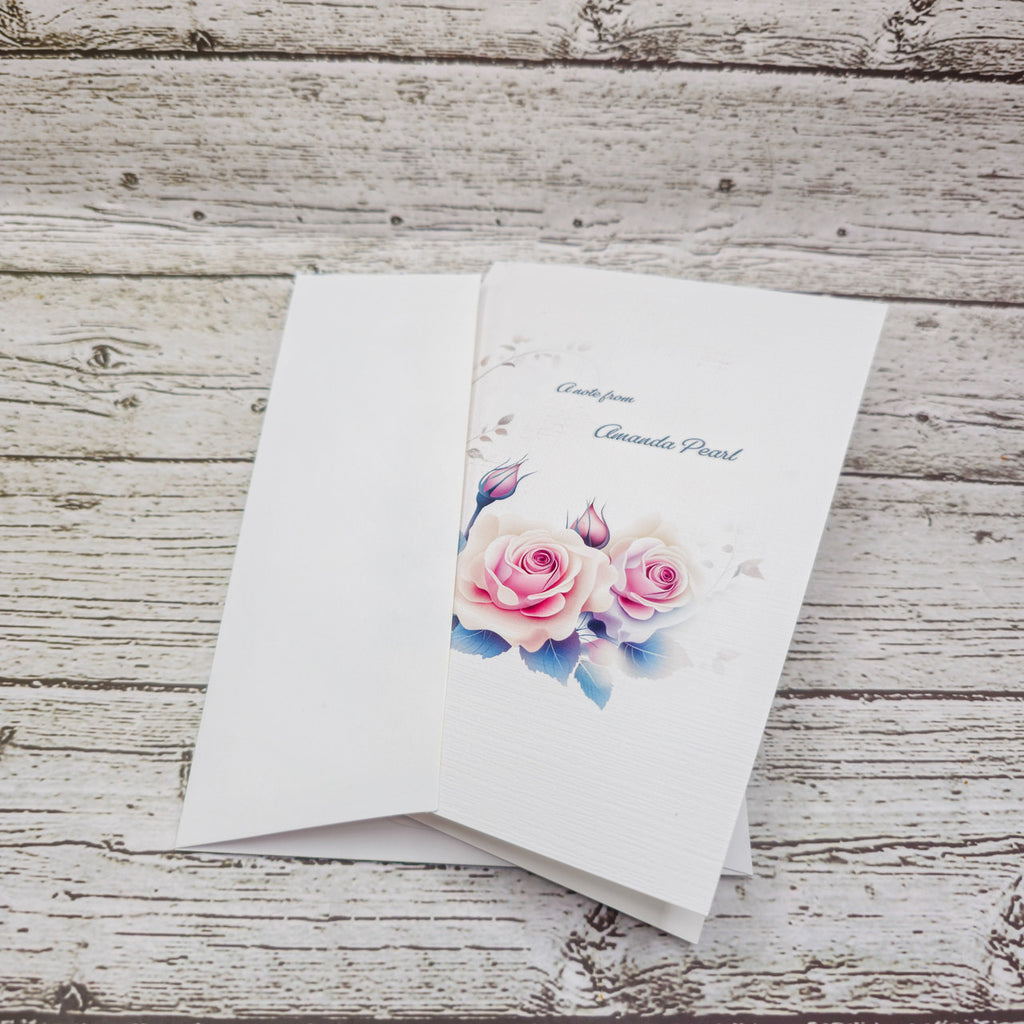 Personalized Set of  Notecards with Envelopes Featuring Boho Roses image 3