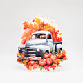Fall Classic Truck Decorated for Autumn Vinyl Sticker Set of 2 image 0