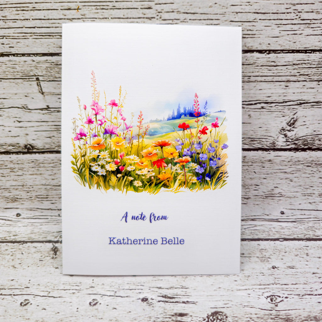 Personalized Set of Notecards with Envelopes Wildflower Meadow image 2