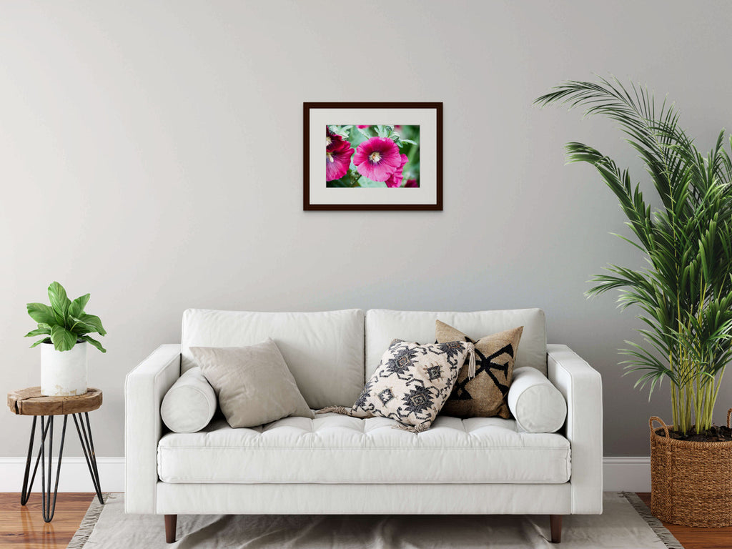 Magenta Hollyhock & Bee Giclée Print: Nature's Dance Immortalized image 2