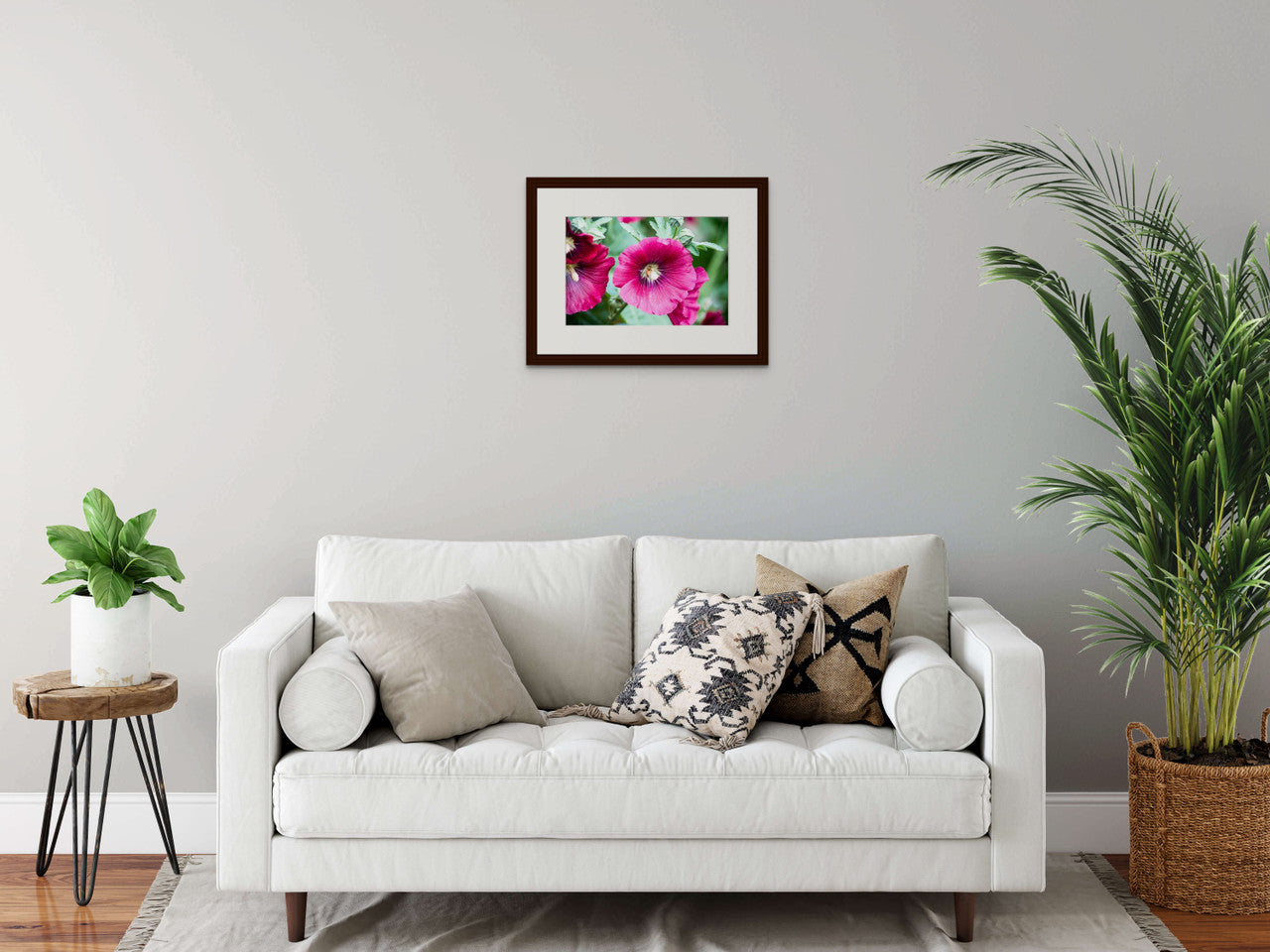 Magenta Hollyhock & Bee Giclée Print: Nature's Dance Immortalized image 2