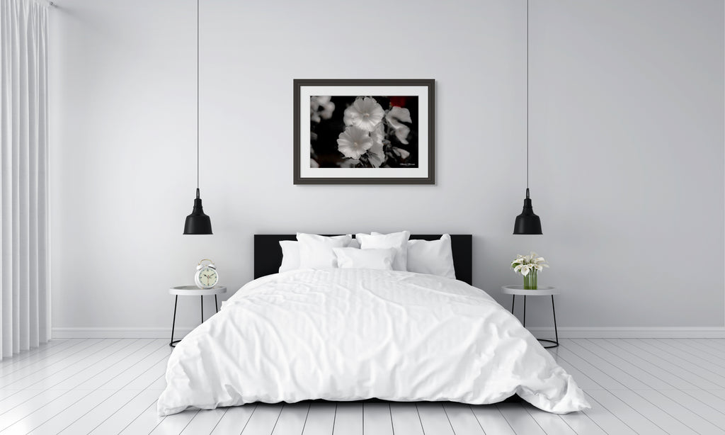 Hollyhocks in Black & White: A Giclee Print of Timeless Grace image 4