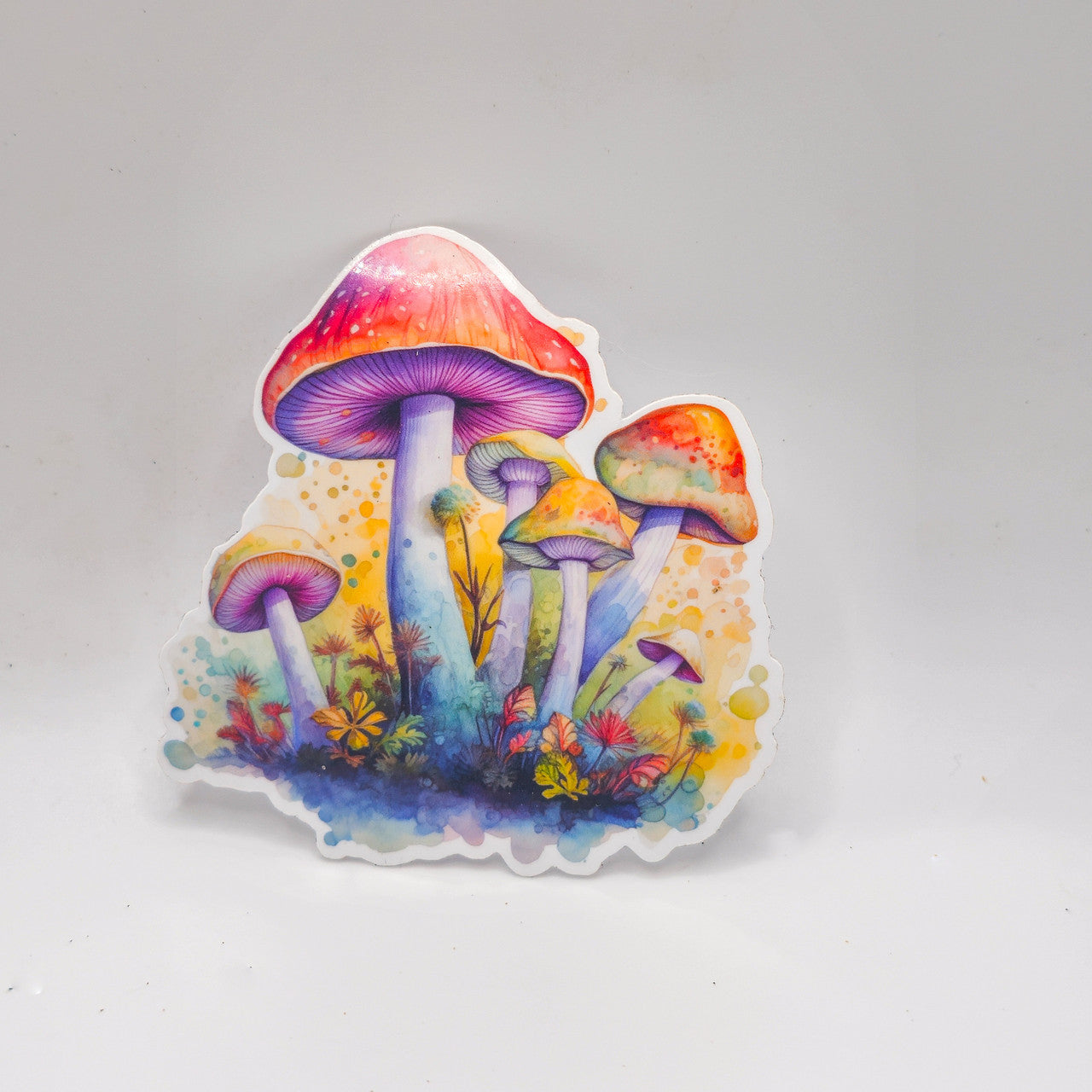 Groovy Mushroom Stickers - Set of Two Stickers - Vinyl Stickers - Watercolor ( image 1