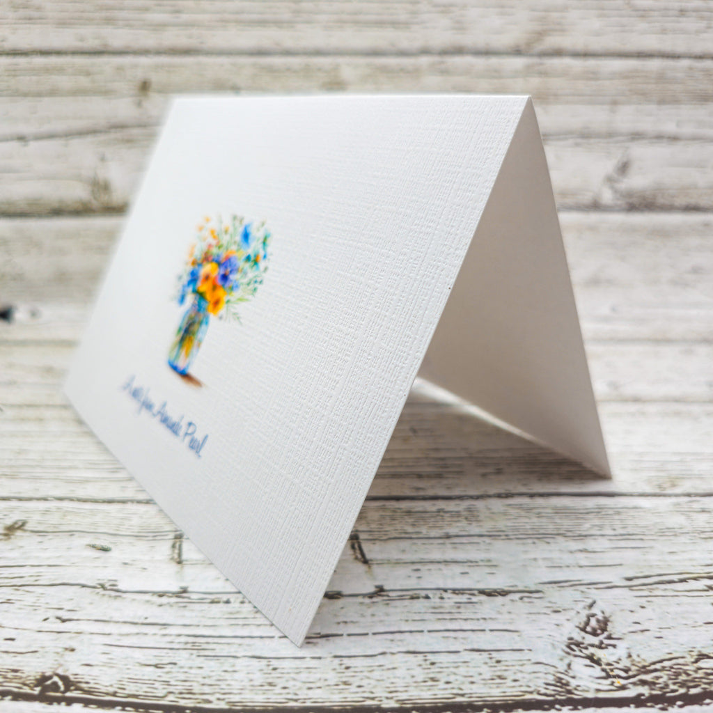 Personalized Set of  Notecards with Envelopes Featuring a Flower Bouquet image 2