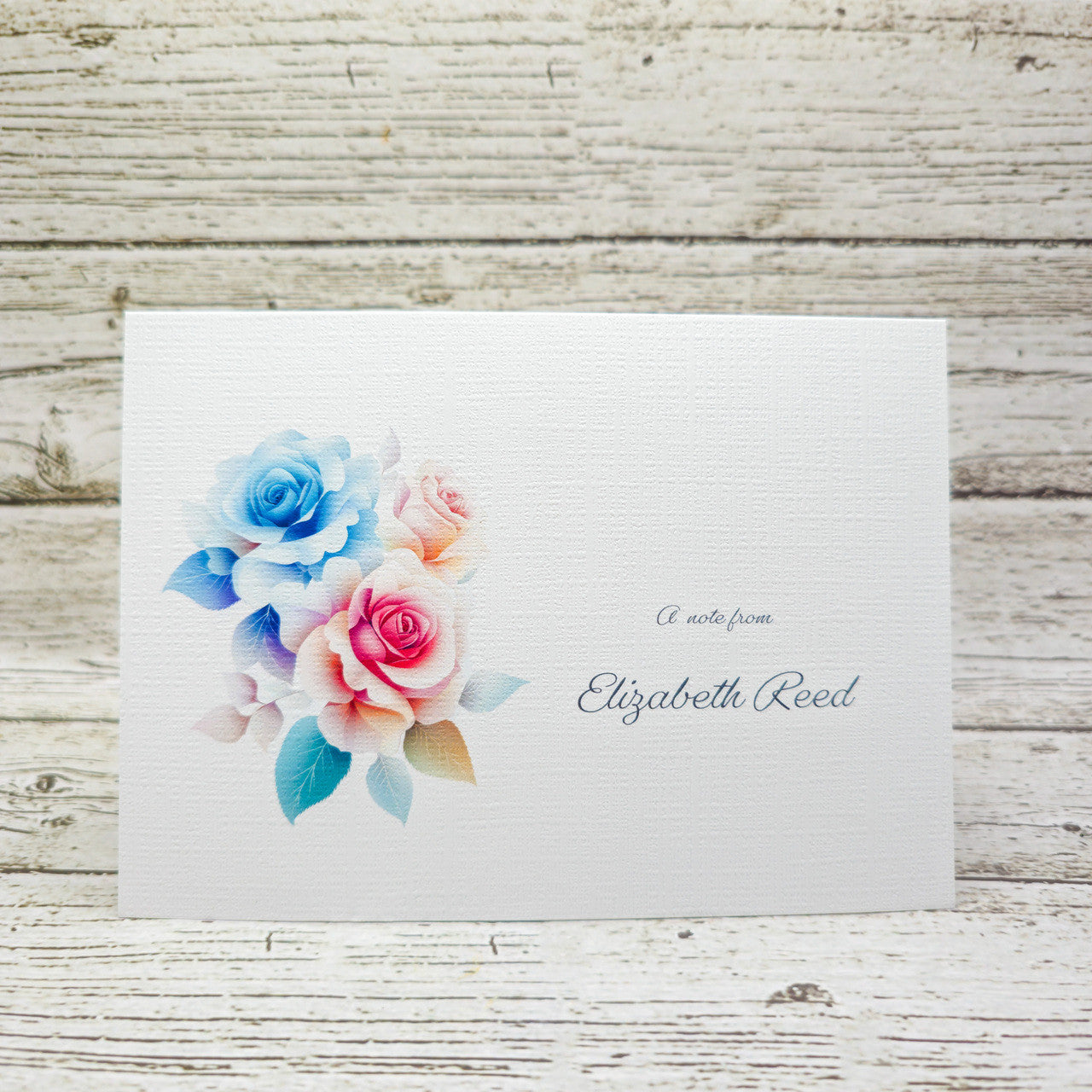 Personalized Set of  Notecards with Envelopes Featuring Roses image 1