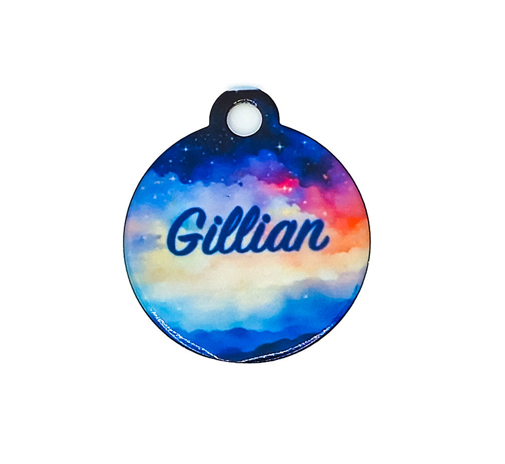 Extra Small Starry Sky Pet ID Tags - A Cosmic Badge for Your Celestial Compani image 0