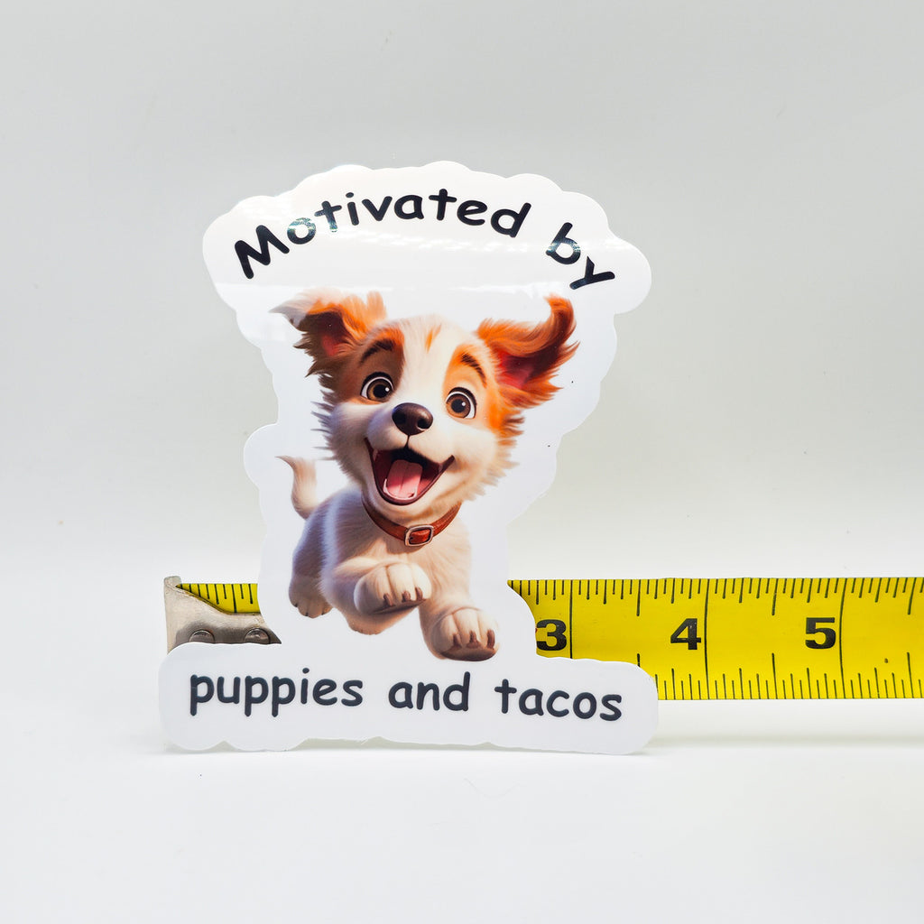 Vinyl Sticker Motivated by Puppies and Tacos -Set of Two image 3