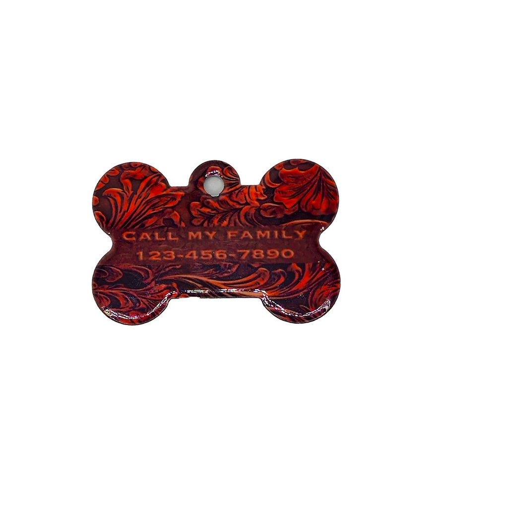 Tooled Leather Look Aluminum Pet ID Tag image 4