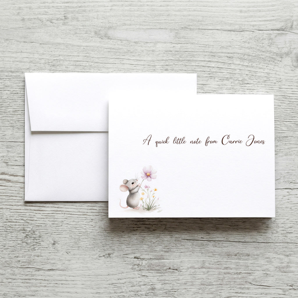 Cute Mouse Personalized Set of  Notecards with Envelopes image 0