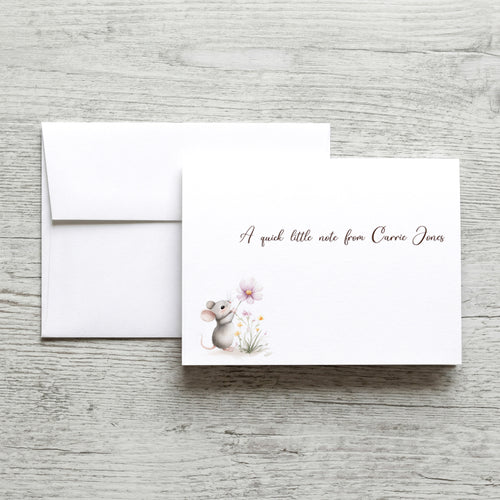 Cute Mouse Personalized Set of  Notecards with Envelopes image 0