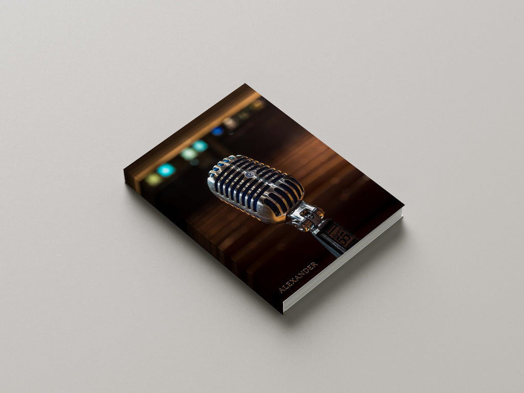 Personalized Journal Retro Microphone, Hardcover Journal, Softcover Journal image 5