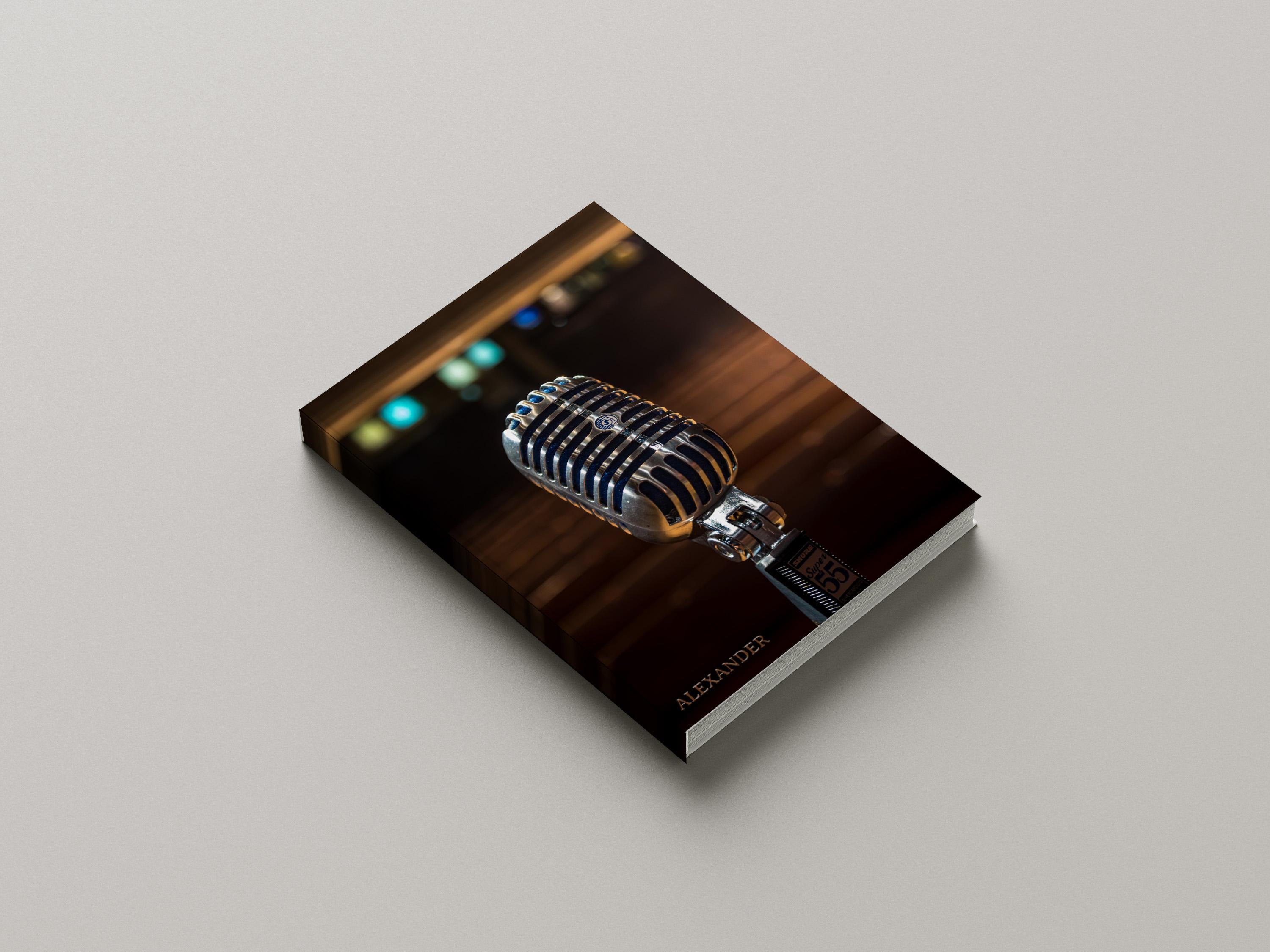 Personalized Journal Retro Microphone, Hardcover Journal, Softcover Journal image 5