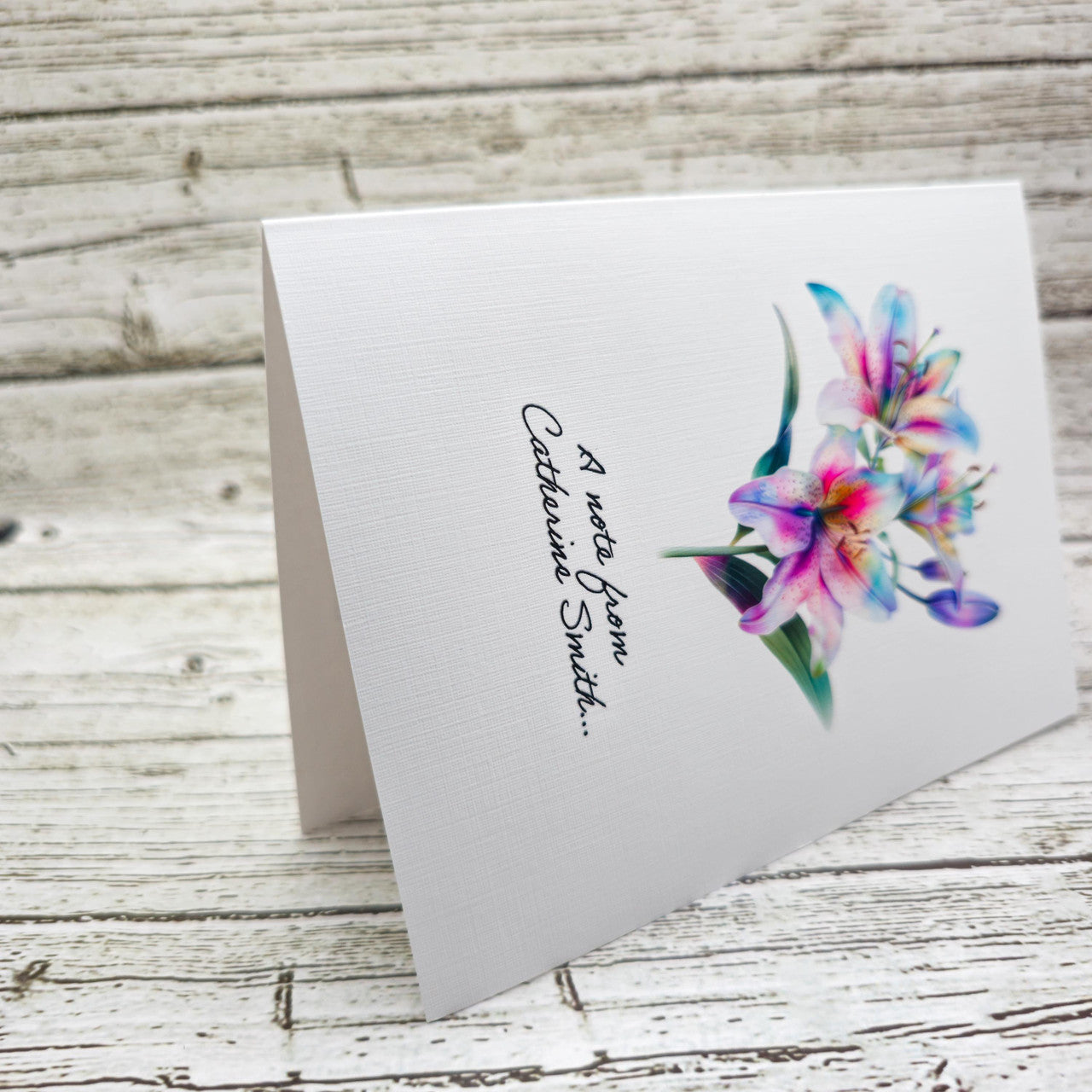 Personalized Set of  Notecards with Envelopes Featuring Lilies image 4