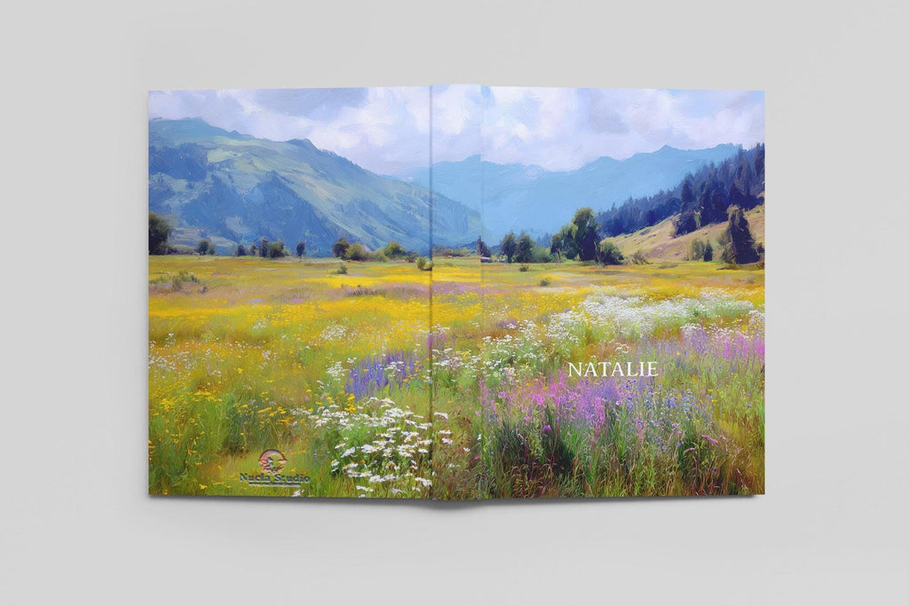 Personalized Journal Mountain Meadow, Custom Diary, Gratitude Journal, Travel image 4
