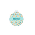 Pet ID Tag Floral Two Sided- Round - Medium, Small, and Extra Small, Flower Pet image 0