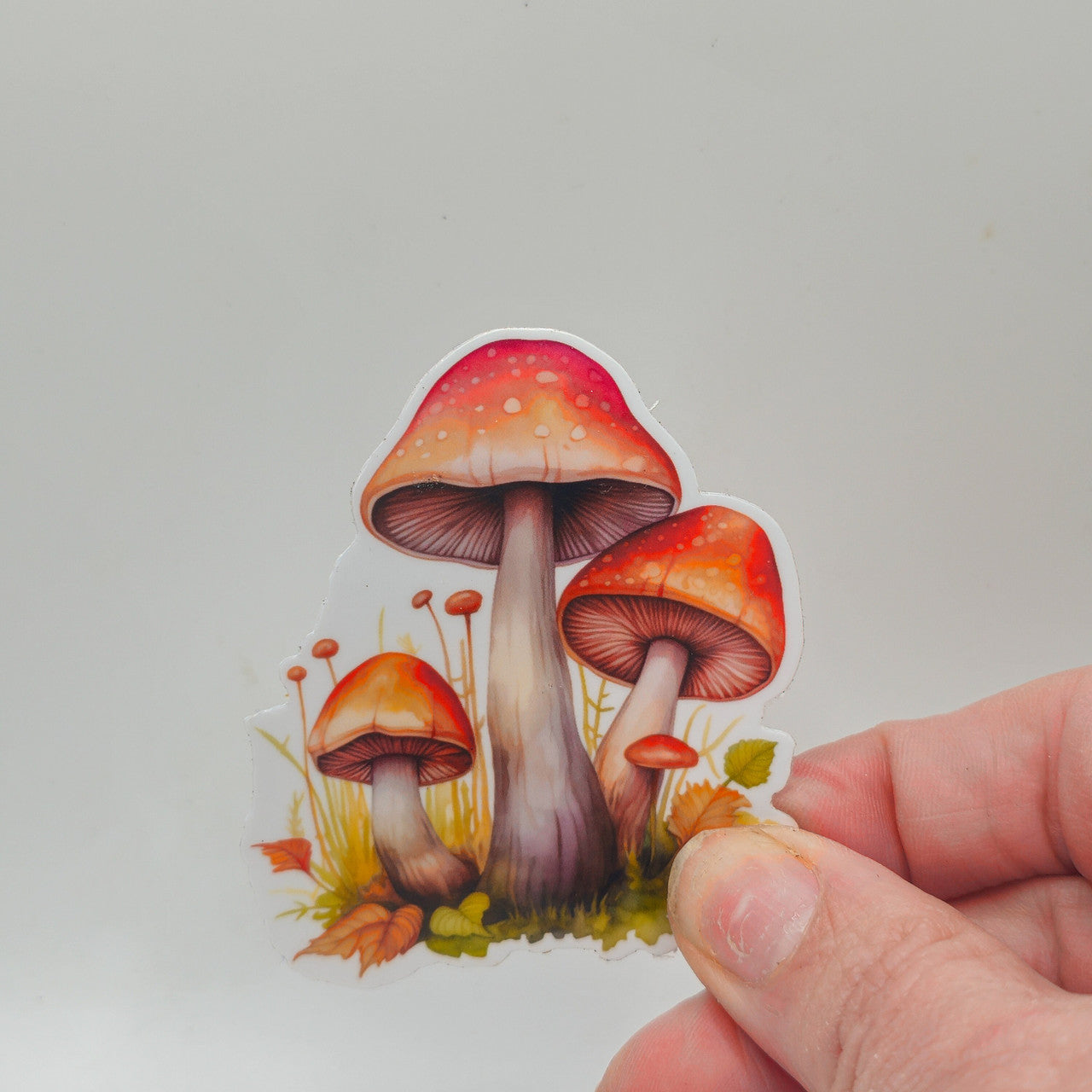 Mushroom Stickers - Set of Two Stickers - Vinyl Stickers - Watercolor (2) image 1