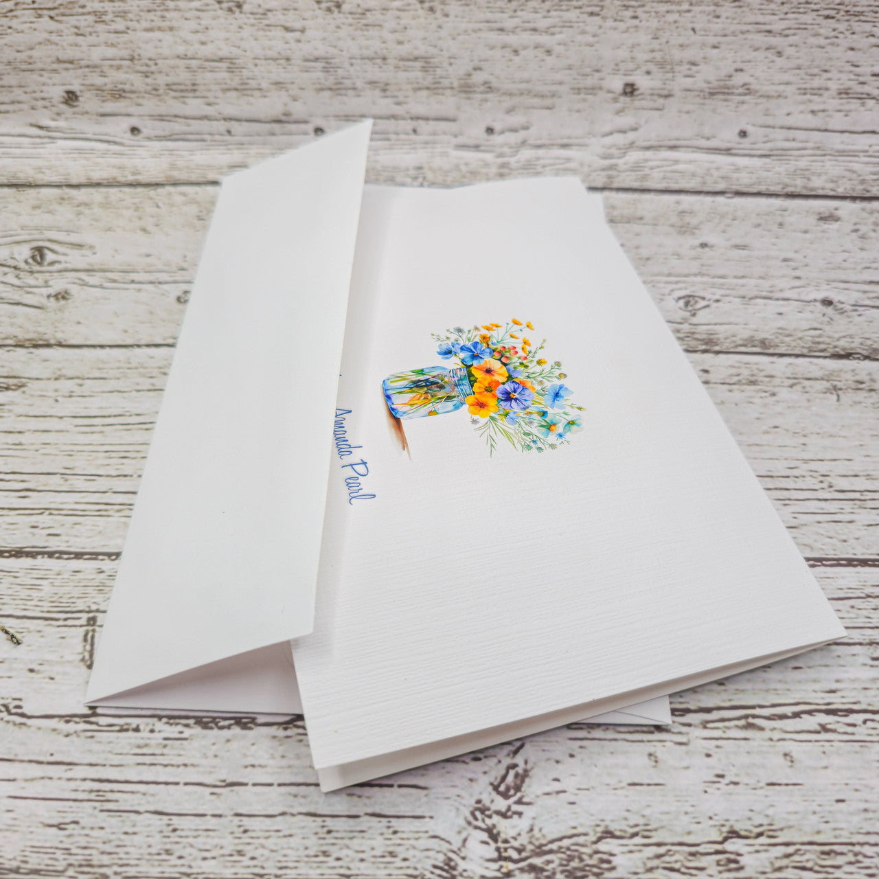 Personalized Set of  Notecards with Envelopes Featuring a Flower Bouquet image 3