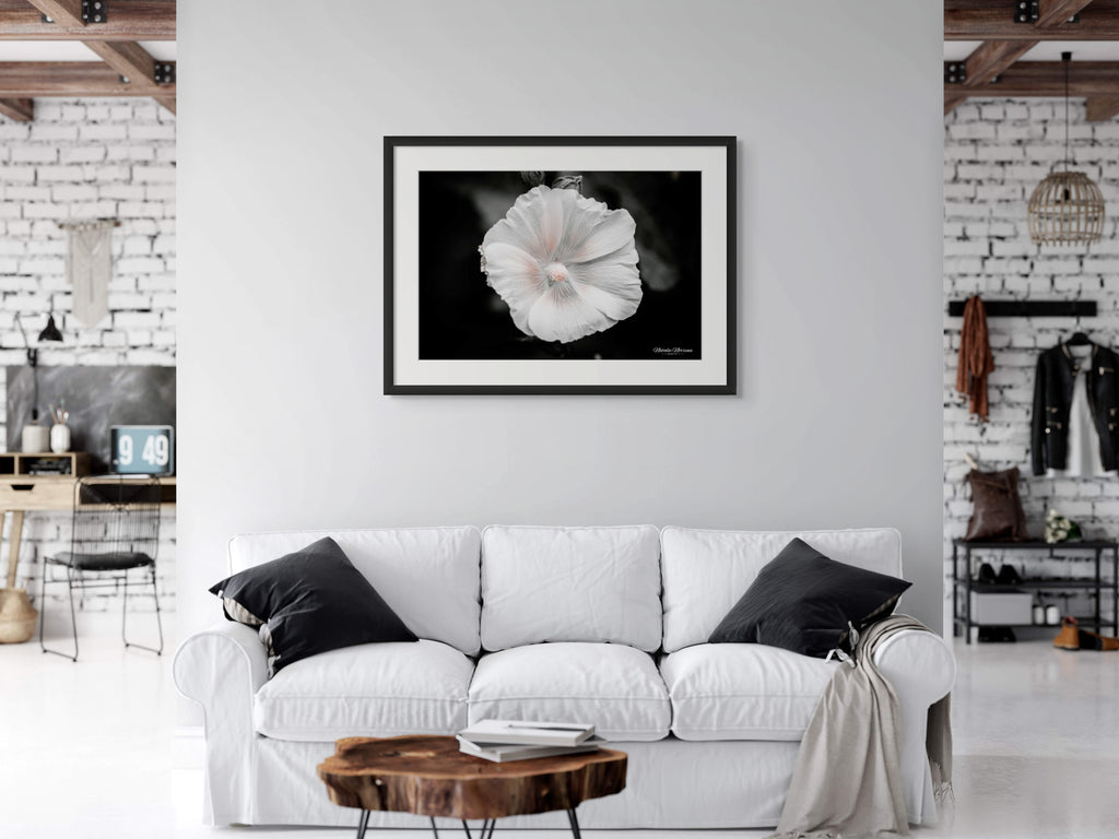 Hollyhock Monochrome Giclée Print: Elegance in Simplicity image 2