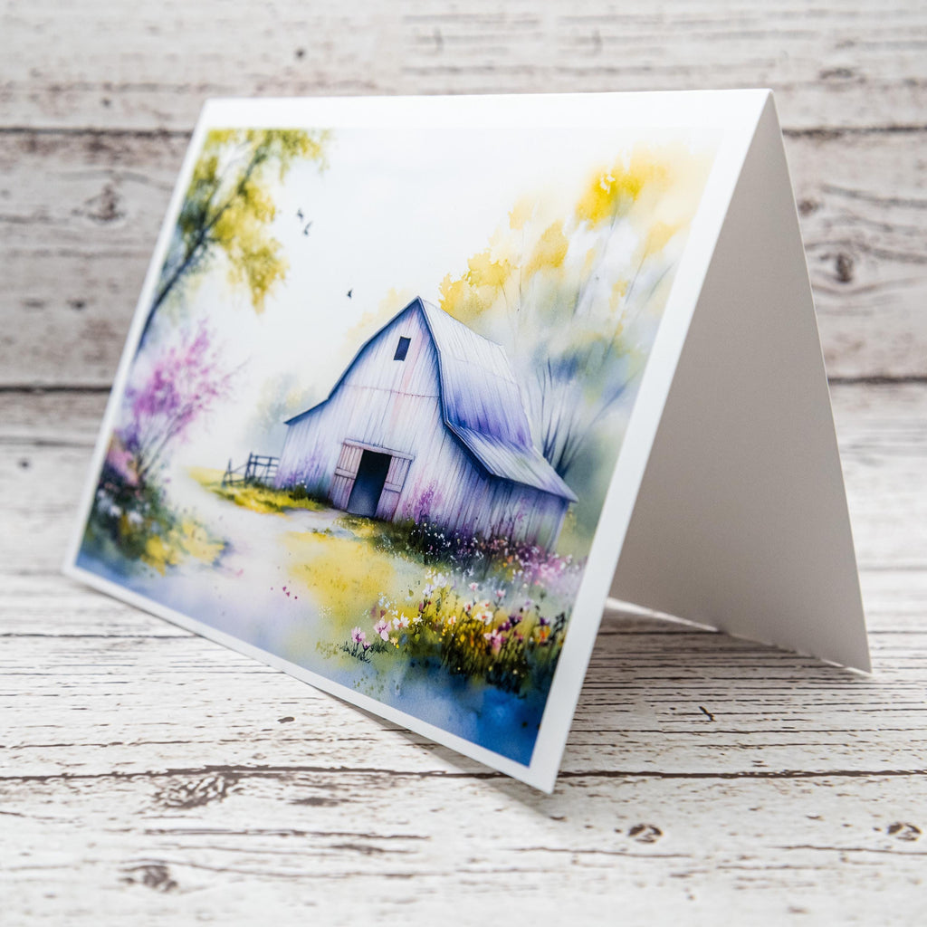 Spring Barns Set of Notecards with Envelopes, A6 Size, Greeting Card Bundle image 6