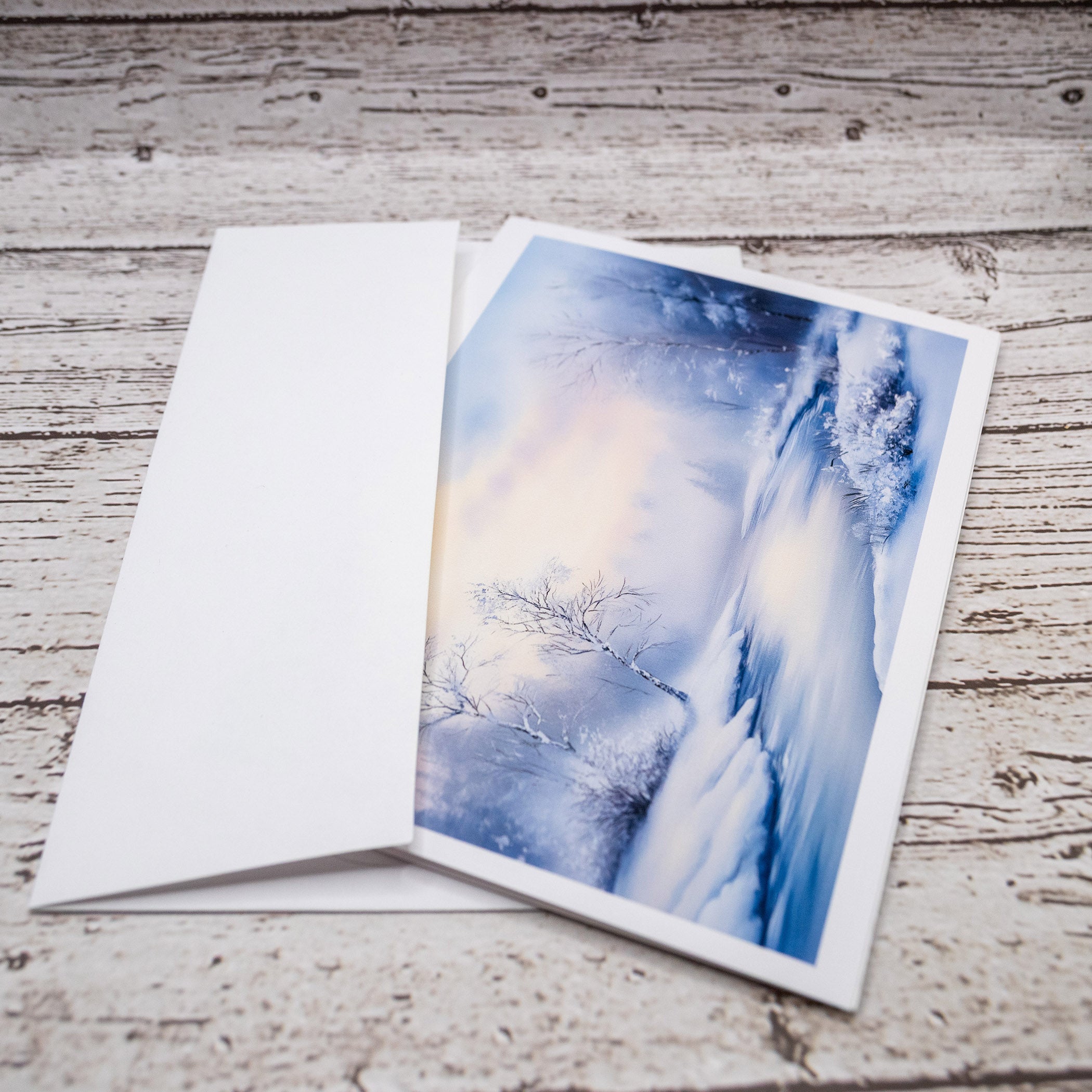 Enchanting Winter Serenity Notecard Linen Textured Greeting Cards with Envelopes image 8