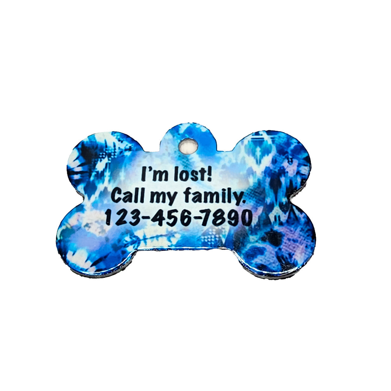 Tie-Dyed Dog Bone Pet ID Tags - A Groovy Badge for Your Buddy image 1
