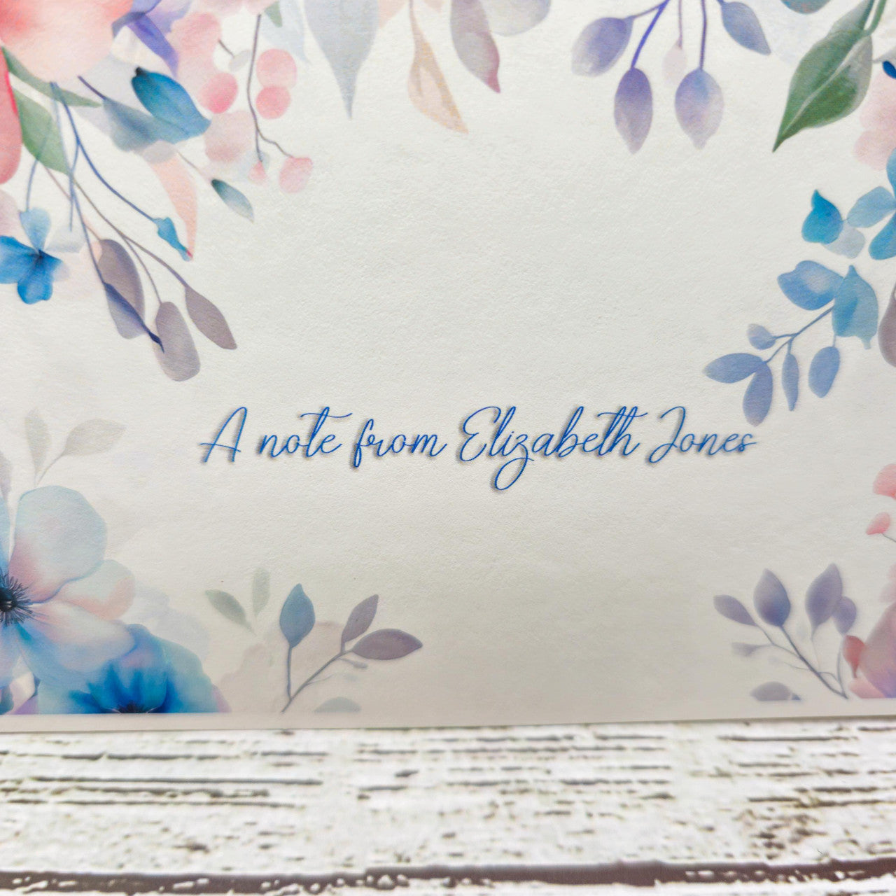 Personalized Set of Notecards with Envelopes Watercolor Pastel Flowers image 5
