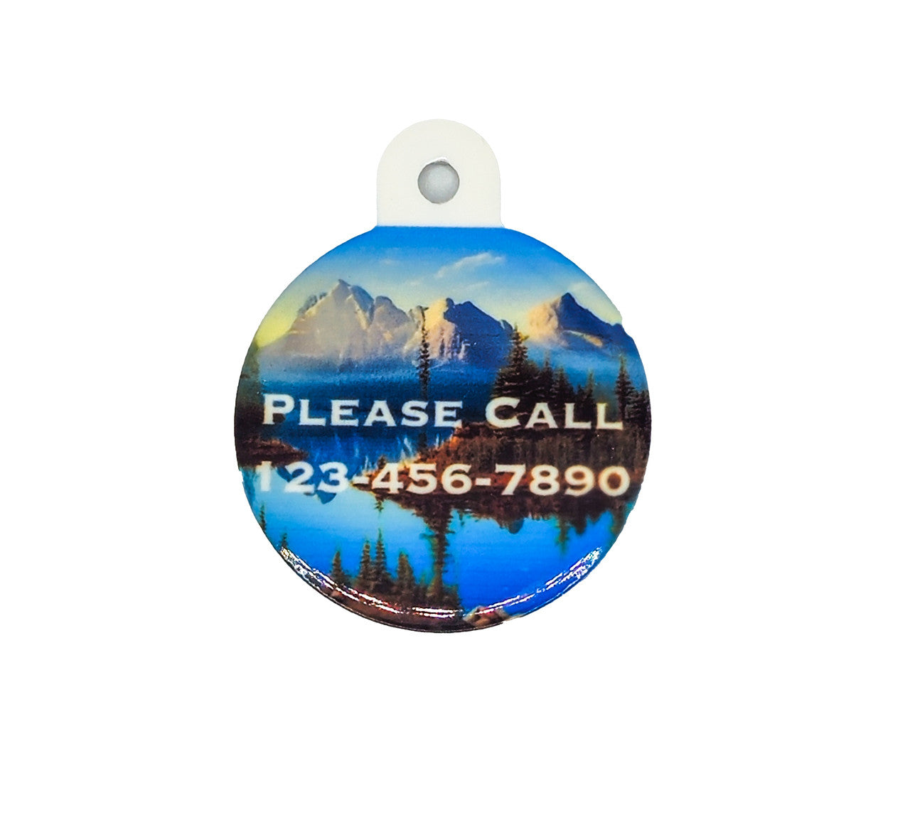 Mountain Landscape Pet ID Tag: A Fusion of Art and Functionality image 1