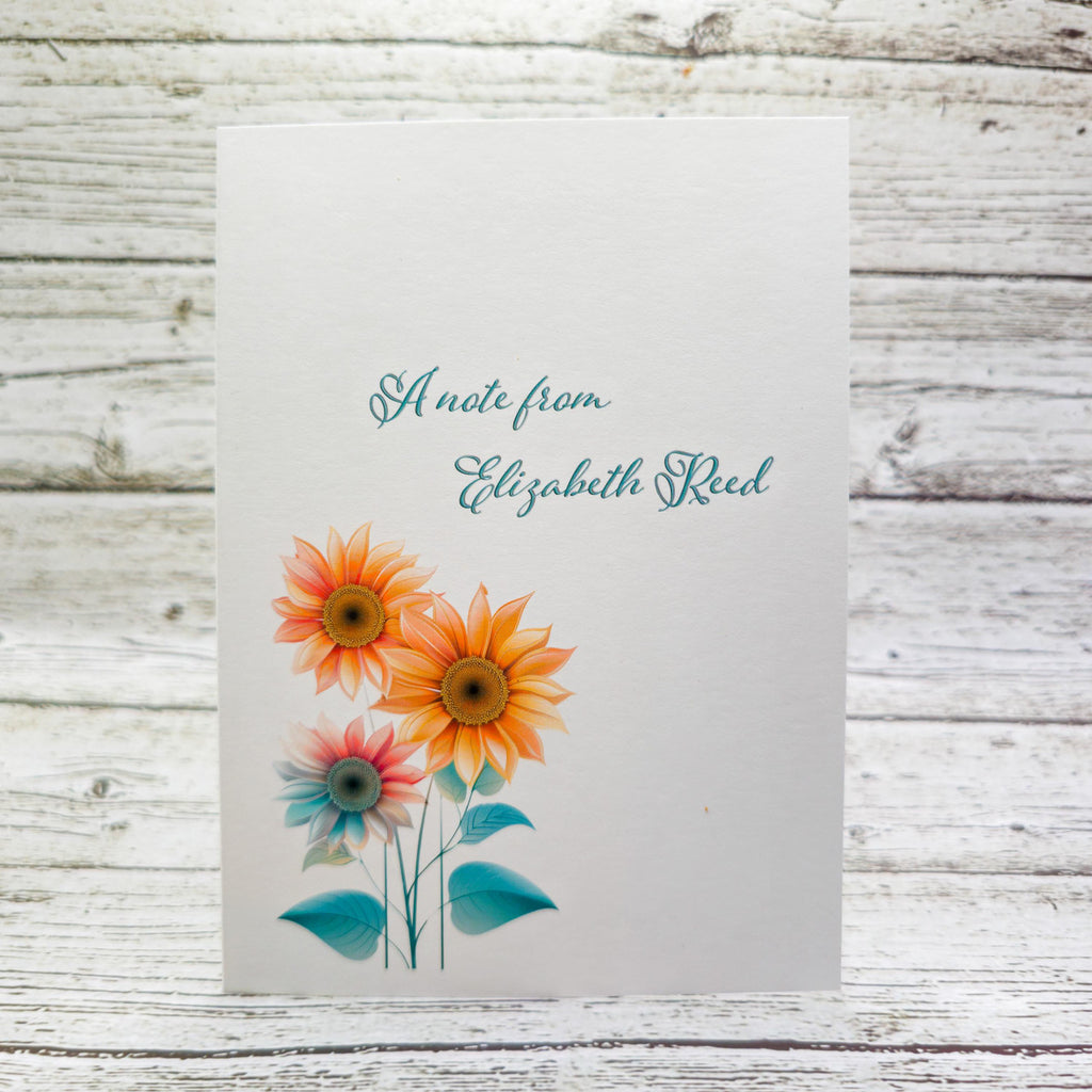 Personalized Set of Notecards with Envelopes Pastel Sunflowers image 7