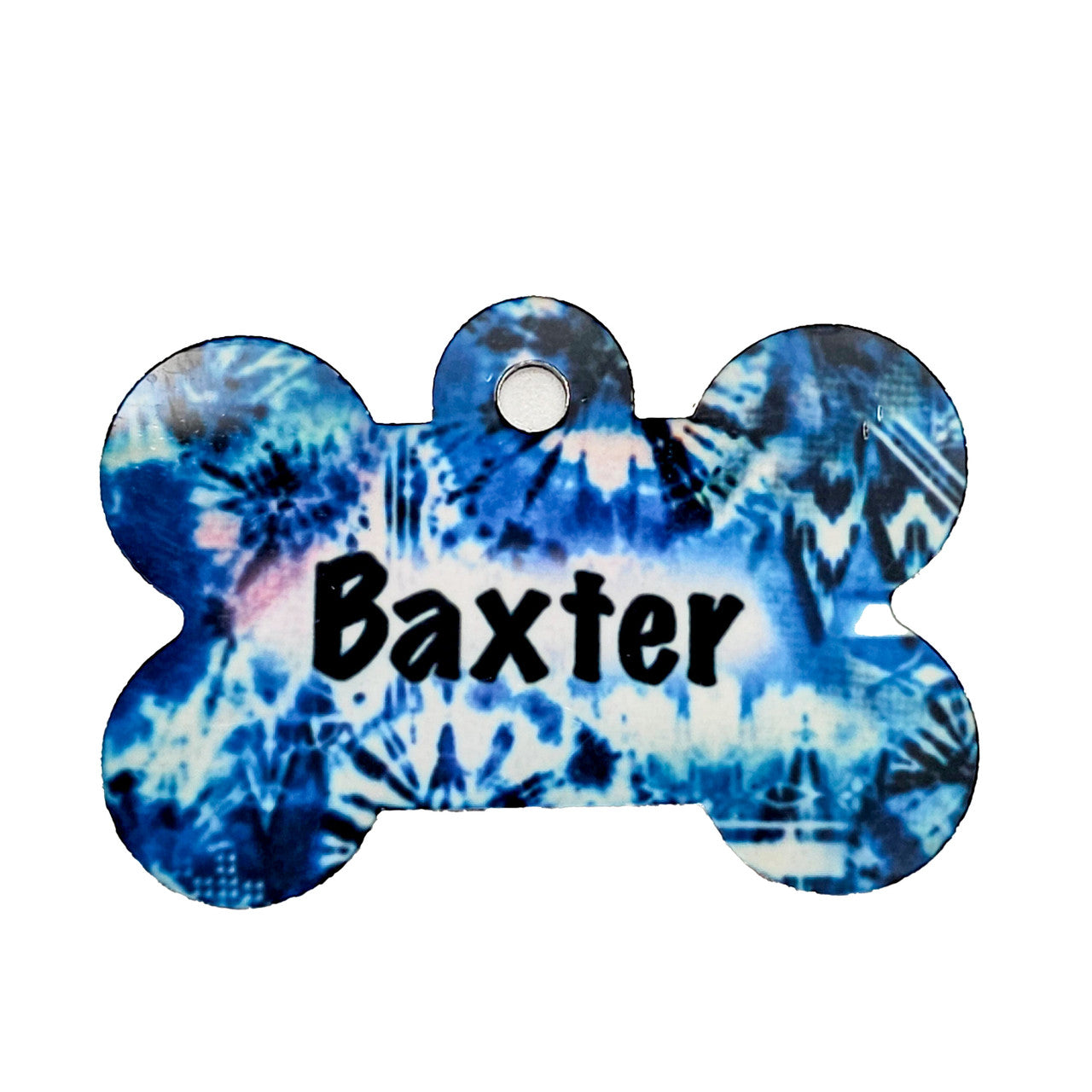 Tie-Dyed Dog Bone Pet ID Tags - A Groovy Badge for Your Buddy image 0