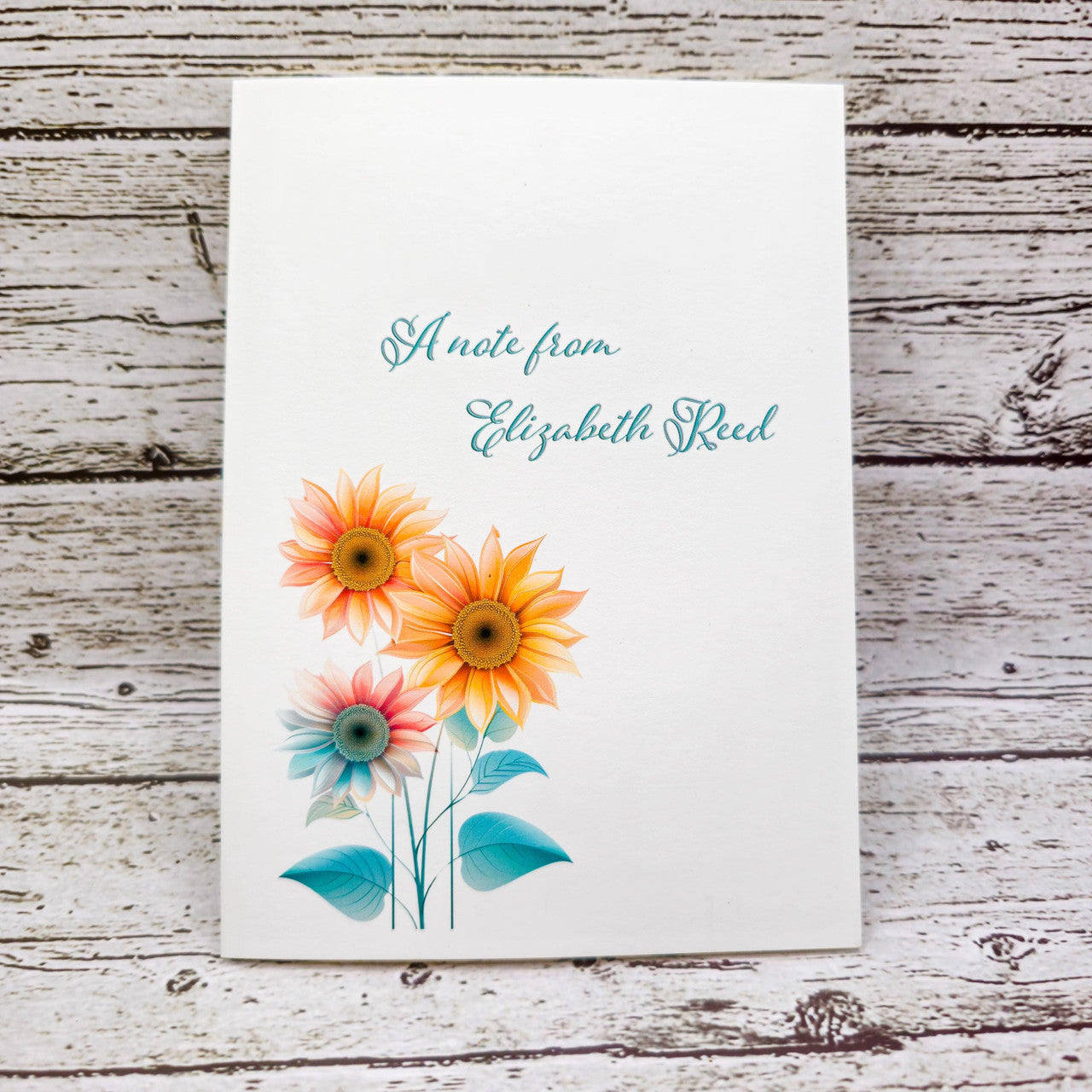 Personalized Set of Notecards with Envelopes Pastel Sunflowers image 1