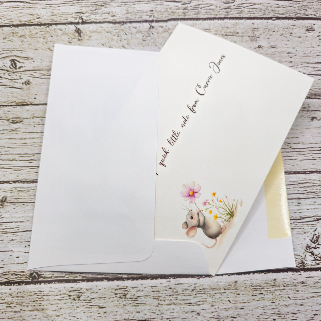 Cute Mouse Personalized Set of  Notecards with Envelopes image 5