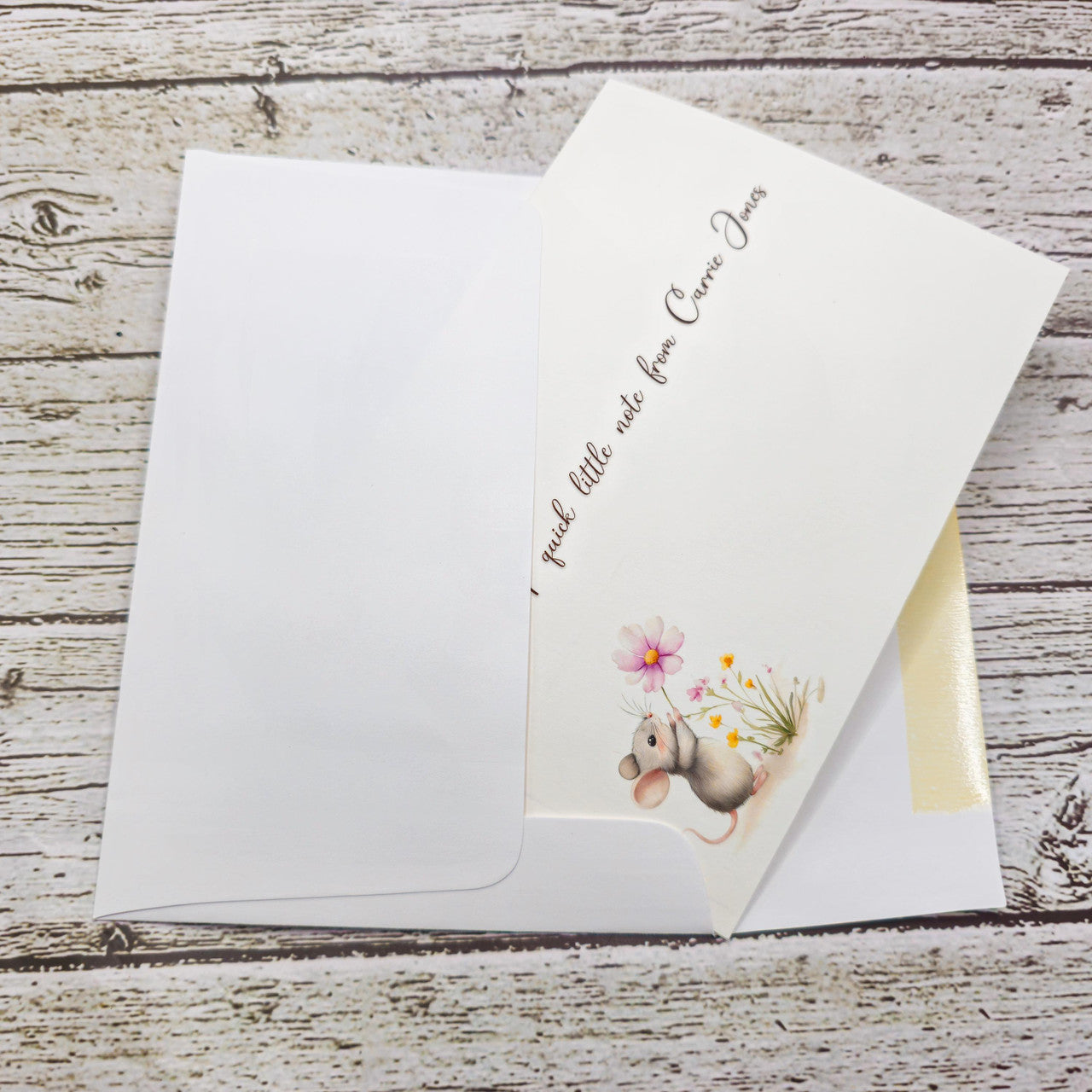 Cute Mouse Personalized Set of  Notecards with Envelopes image 5