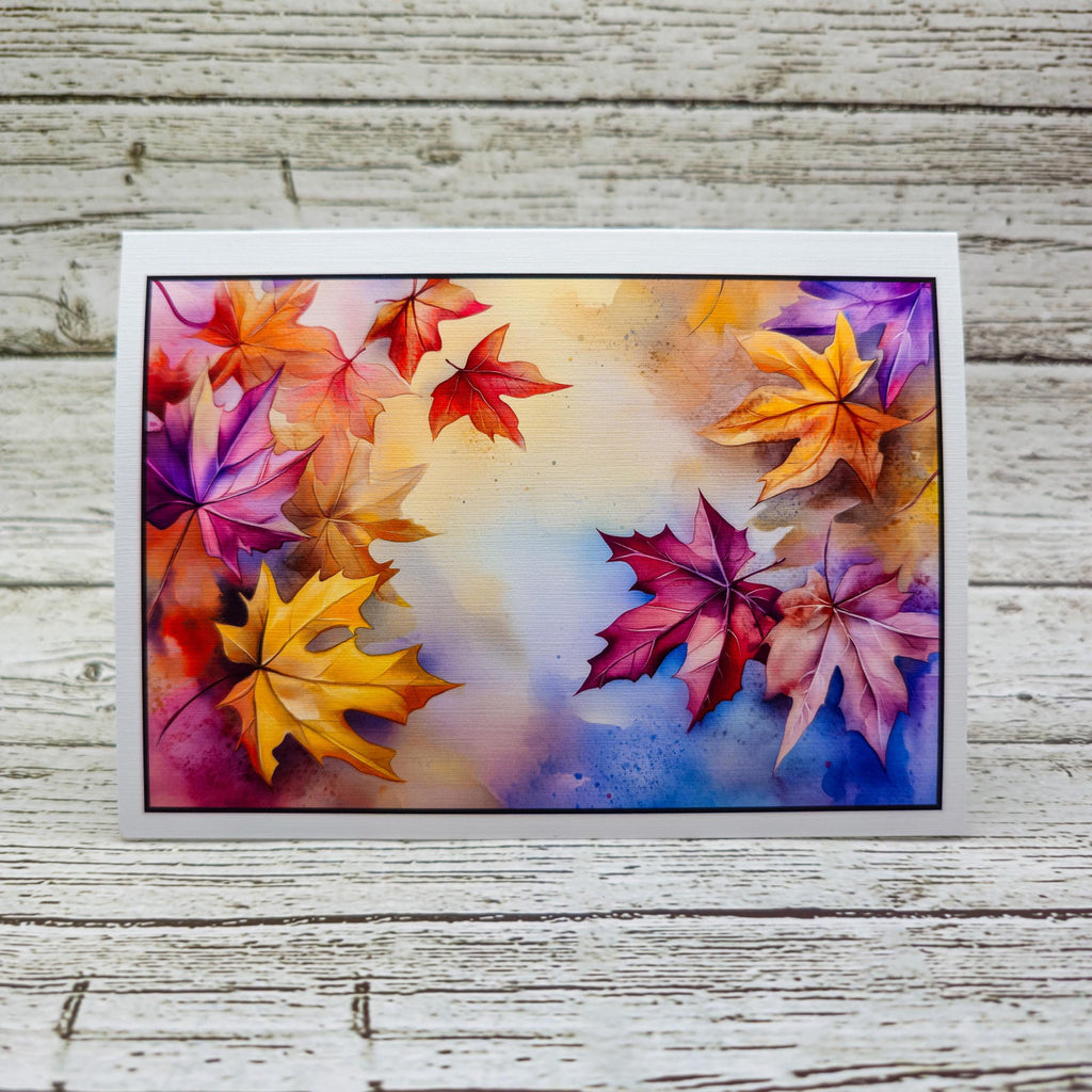 Watercolor Autumn Leaves Set of Notecards with Envelopes image 2