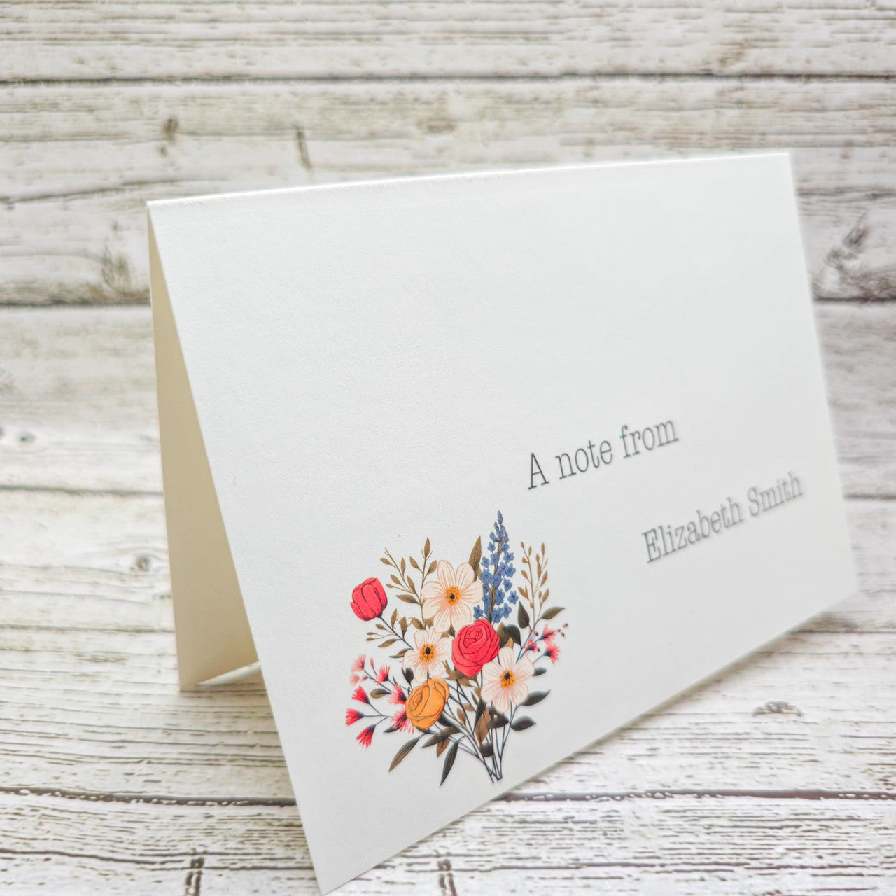 Personalized Set of Notecards with Envelopes Flower Bouquet image 2