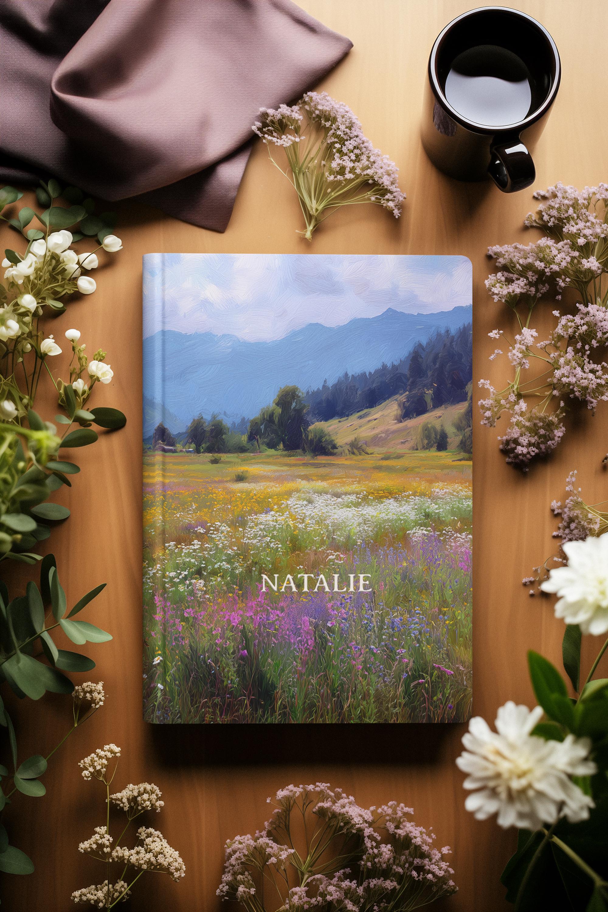 Personalized Journal Mountain Meadow, Custom Diary, Gratitude Journal, Travel image 5