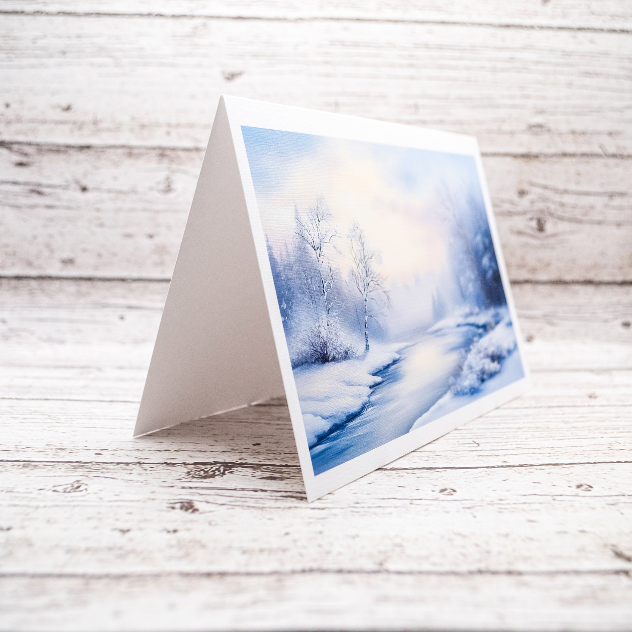 Enchanting Winter Serenity Notecard Linen Textured Greeting Cards with Envelopes image 6