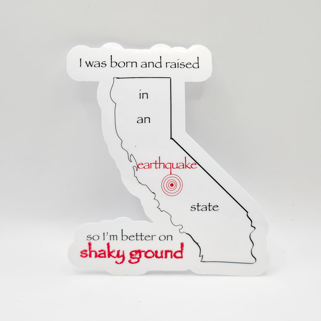 California Earthquake State Shaky Ground Sticker - Set Of Two image 0