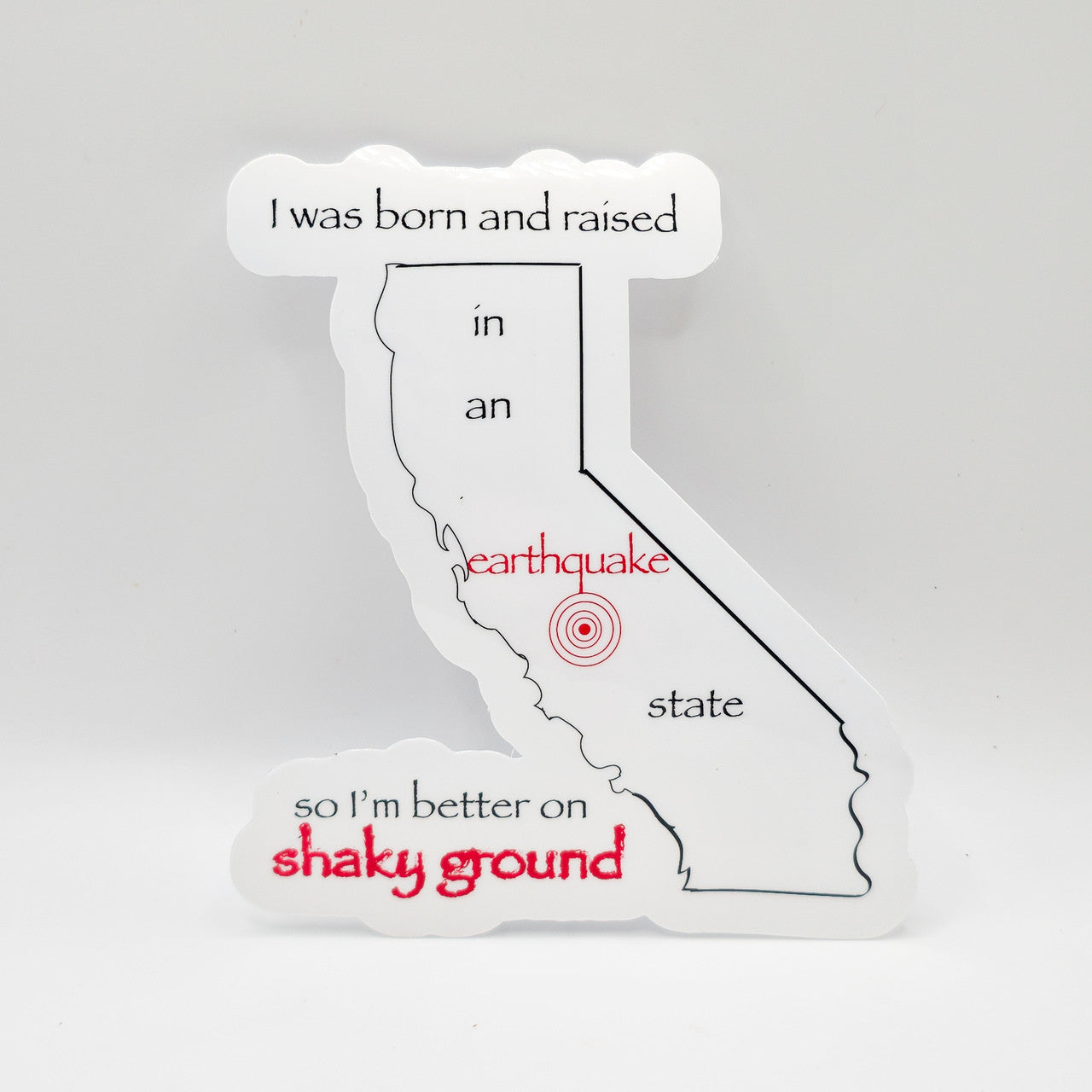 California Earthquake State Shaky Ground Sticker - Set Of Two image 0