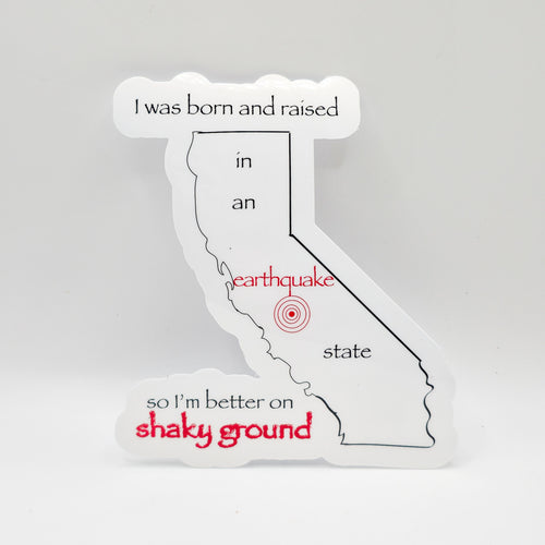 California Earthquake State Shaky Ground Sticker - Set Of Two image 0