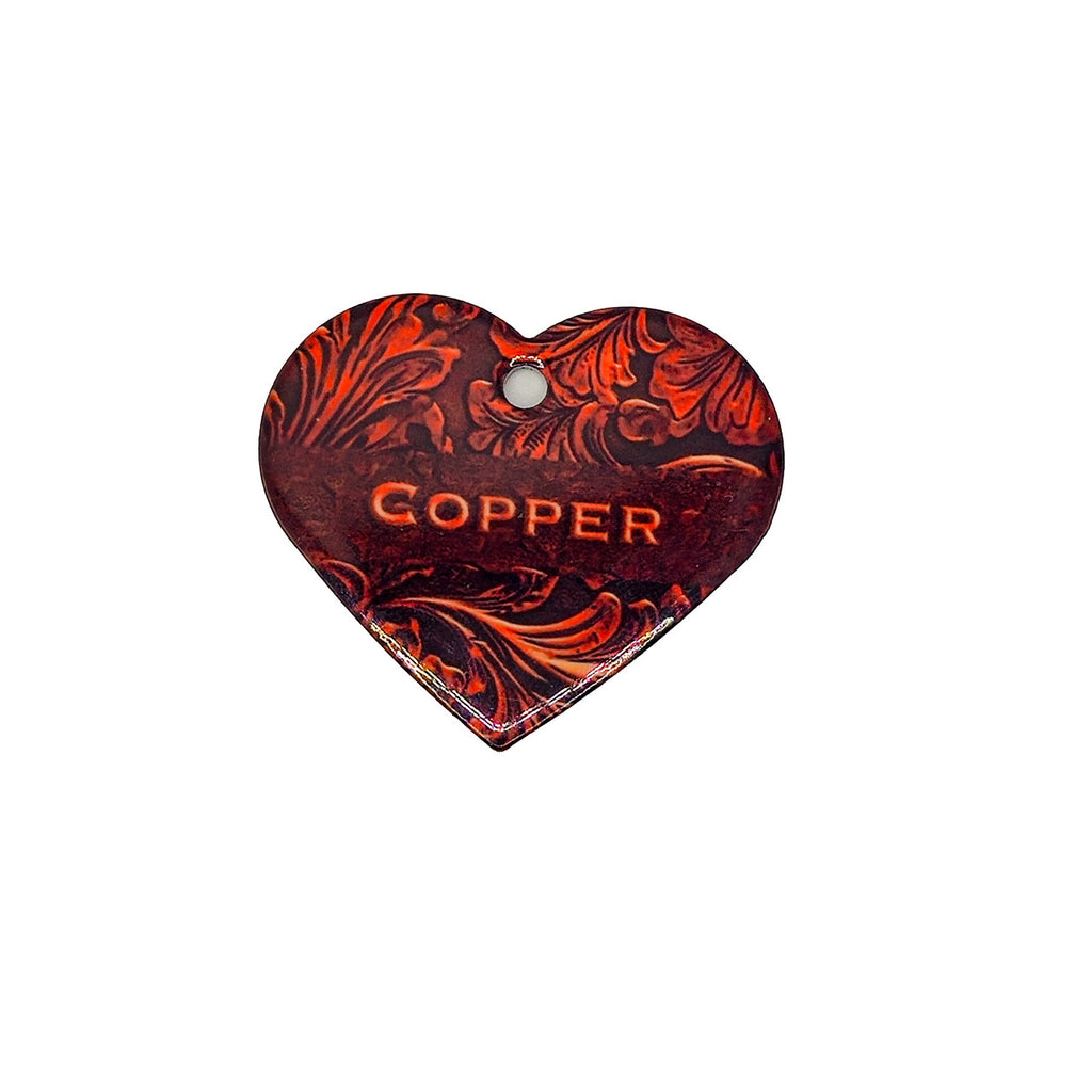 Tooled Leather Look Aluminum Pet ID Tag image 1