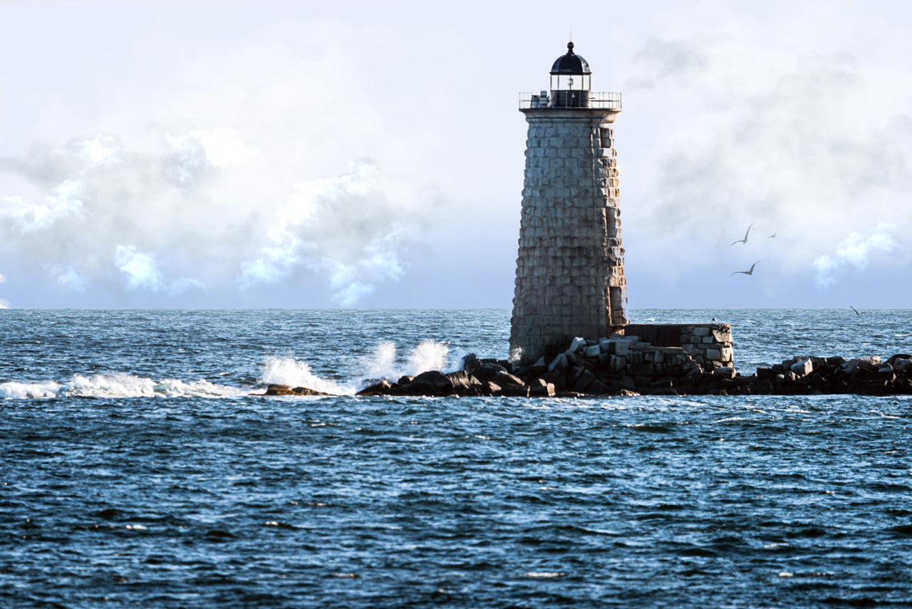 Whaleback Lighthouse Giclée Print: A Timeless Beacon of Maine's Coastline image 1