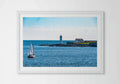 Portsmouth Harbor Lighthouse and Fishing Boat Fine Art Giclee Print image 0