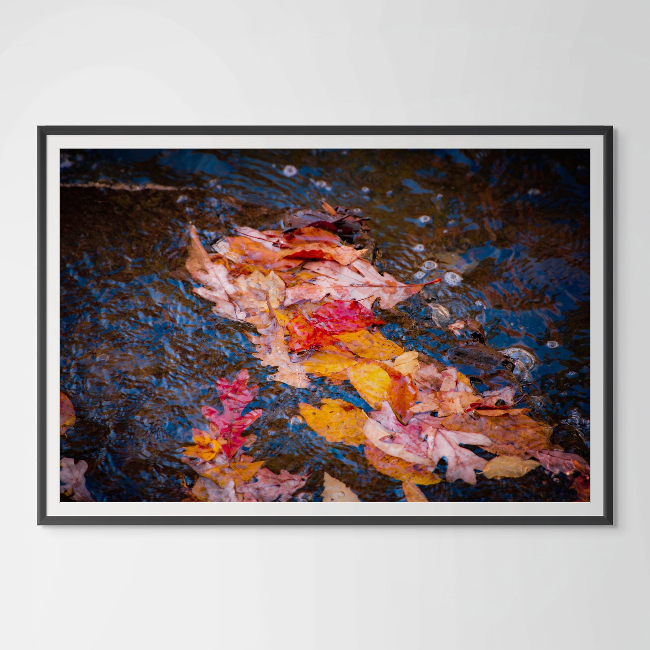 Autumn Leaves Giclée Print: A Dance of Colors on the River image 0
