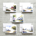 Spring Barns Set of Notecards with Envelopes, A6 Size, Greeting Card Bundle image 0