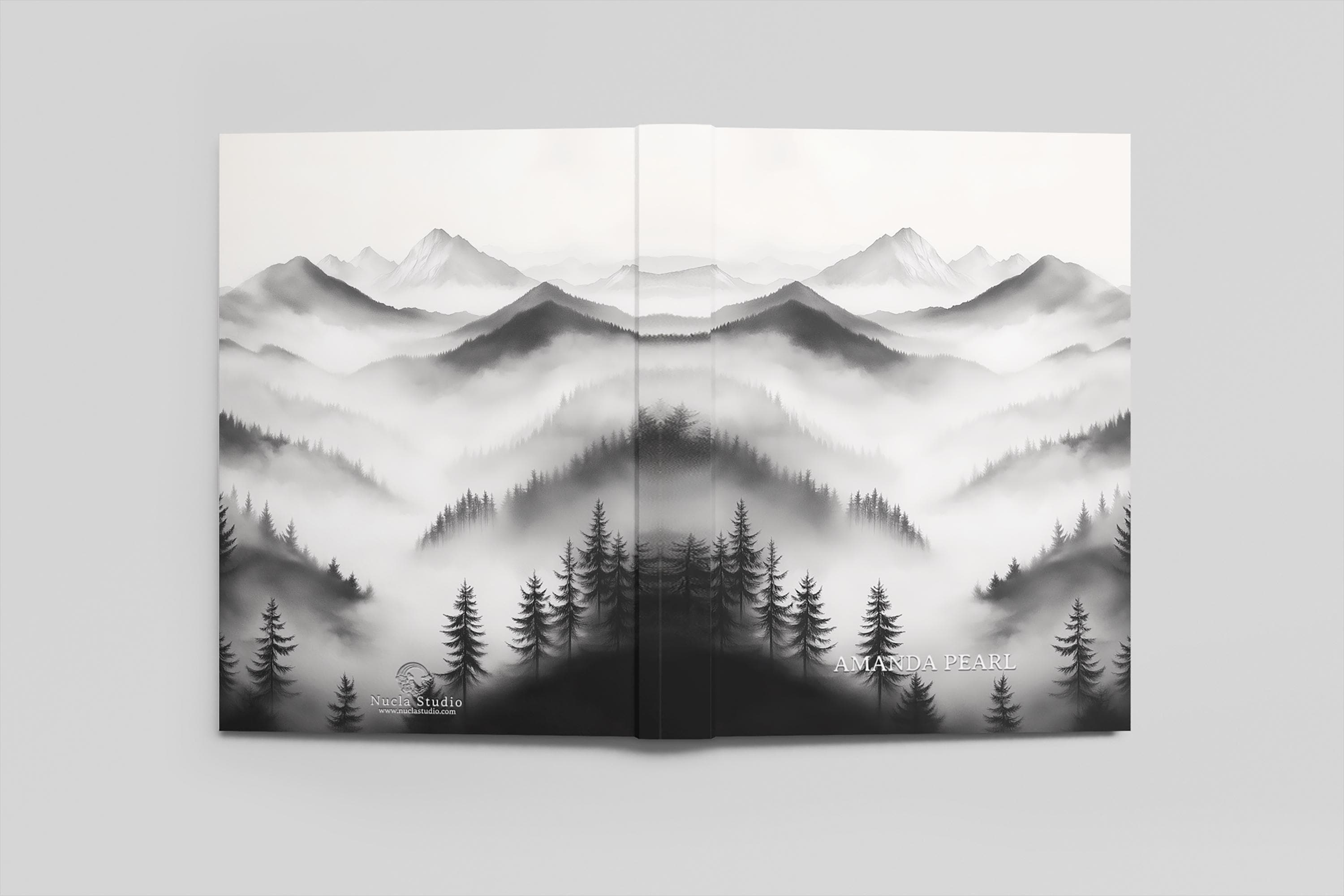 Personalized Journal Monochrome Mountains, Hardcover, Softcover image 3