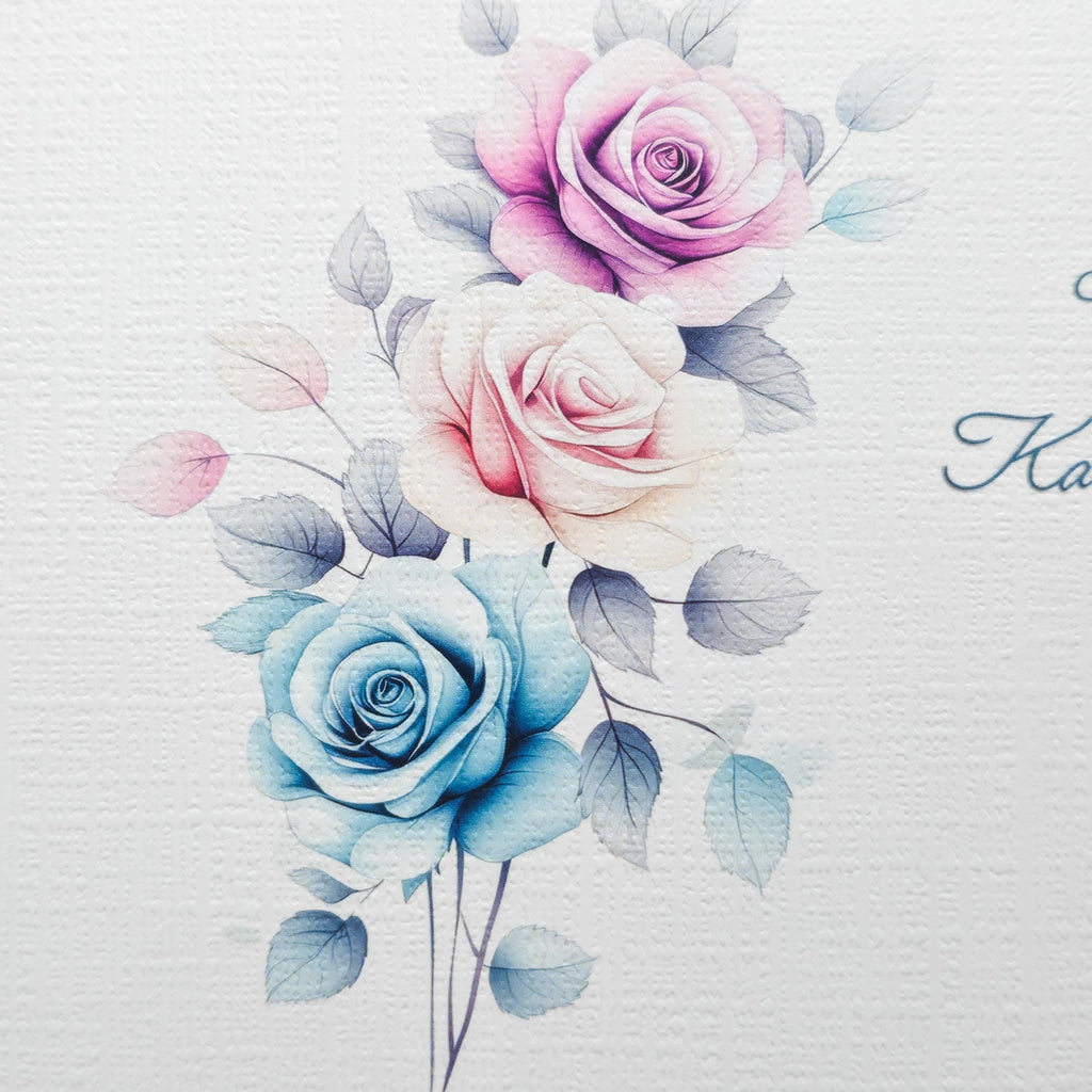 Personalized Note Card Set with Envelopes, Five Rose Designs ,Greeting Card image 10