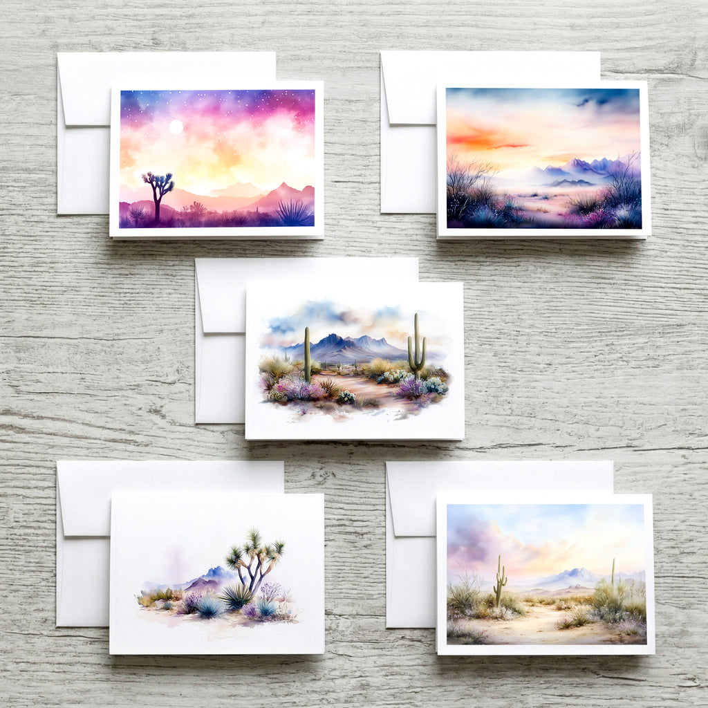 Desert Inspired Set of Notecards with Envelopes, Greeting Card Bundle image 0