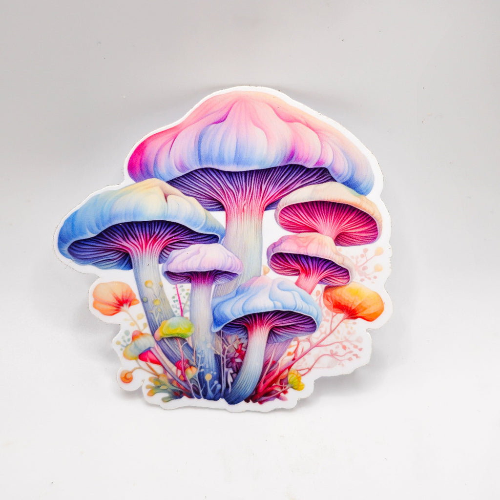 Groovy Mushroom Stickers - Set of Two Stickers - Vinyl Stickers - Watercolor image 4