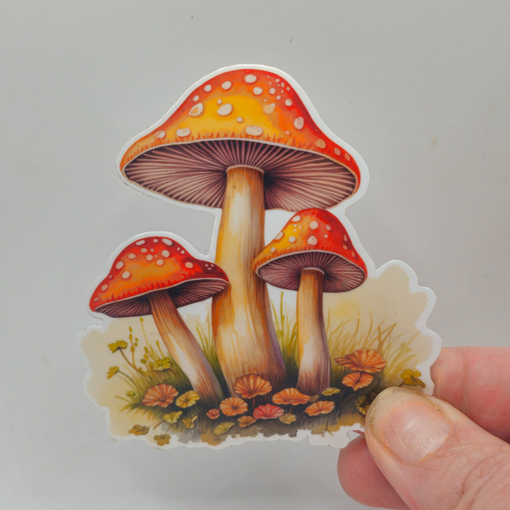 Mushroom Stickers - Set of Two Stickers - Vinyl Stickers - Watercolor (1) image 2