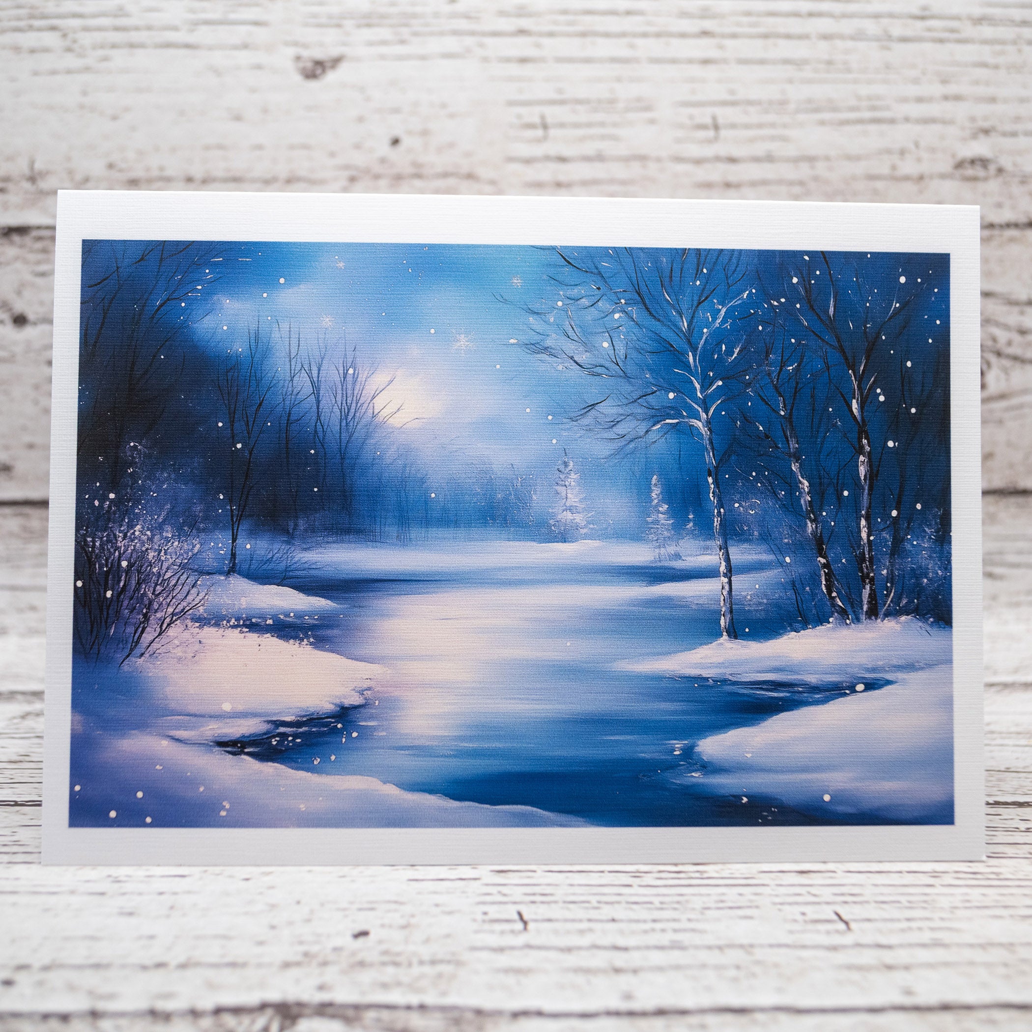Enchanting Winter Serenity Notecard Linen Textured Greeting Cards with Envelopes image 4